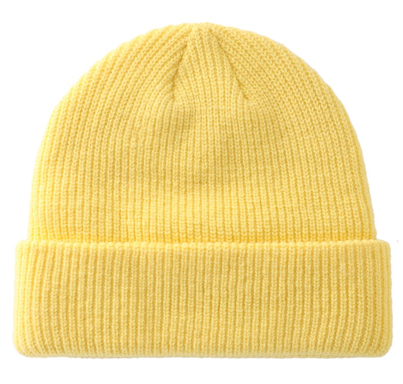 Connectyle Classic Men's Warm Winter Hats Acrylic Knit Cuff Beanie Cap Daily Beanie Hat (Light Yellow) - Image 1